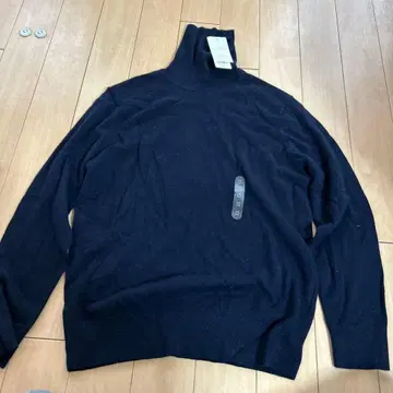 UNIQLO 100% 캐시미어 터틀넥 스웨터 M 네이비