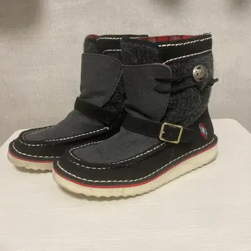 인디언 (Indian) 숏부츠 블랙/체크 무늬 사이즈 24.0