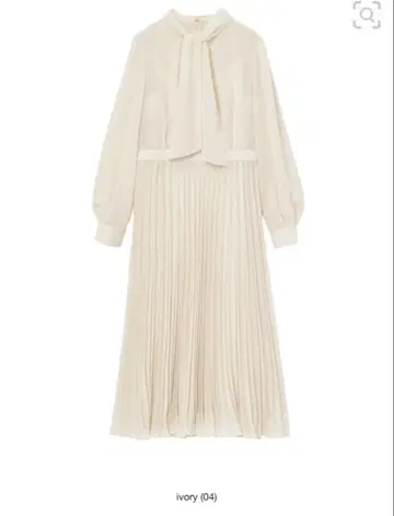 ANAYI 시어 도비 플리츠 원피스