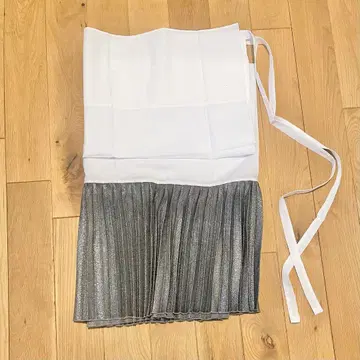 플리츠 밑단 기모노 라메 실버