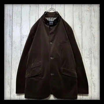 [ 뉴요커 벨로아 자켓 ] 스탠드 카라 광택감 다크 브라운 XL