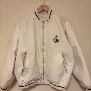 화이트 나일론 자켓 클래식 스포츠