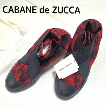 새상품 택 포함 CABANE de ZUCCA 스니커즈 빨검 체크 26