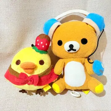 리락쿠마 키이로이토리 봉제 인형 키링 스트랩 묶음 판매