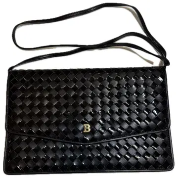 BALLY 발리 에나멜 패턴트 레더 뜨개질 천연 가죽 숄더백