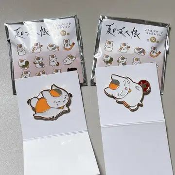 [브로치] 나츠메 우인장 메탈 브로치 냥코센세 2종 세트 시마무라