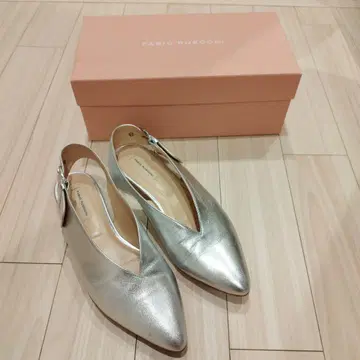 [ 파비오 루스코니 ] 메탈릭 실버 백 벨트 슈즈