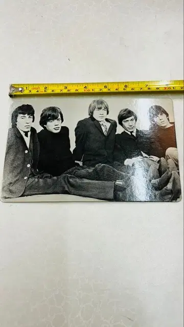 롤링 스톤즈 카드 보드 흑백 사진 약 20cm x 13cm