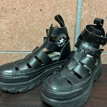 CONVERSE 블랙 샌들 하이컷 컨버스 스니커즈 통굽