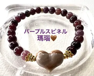 스피넬 마노 하트 팔찌