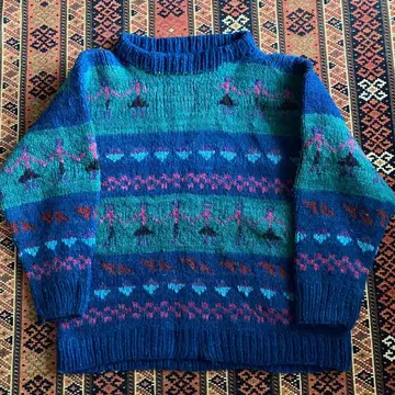 80s90s 에콰도르 니트 울 핸드메이드 니트 에콰도르제