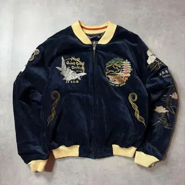 폭렬 난만 소녀 벨벳 리버서블 스카잔 자수 해골 용 뱀 벚꽃 벨로아 40