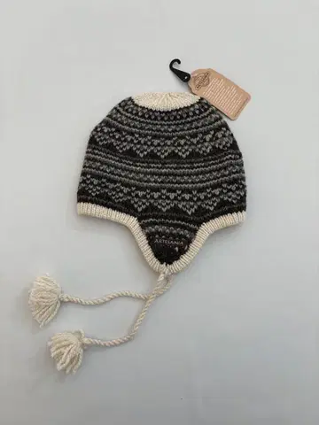 ARTESANIA 알파카 100% 이어 플랩 햇 화이트 방한