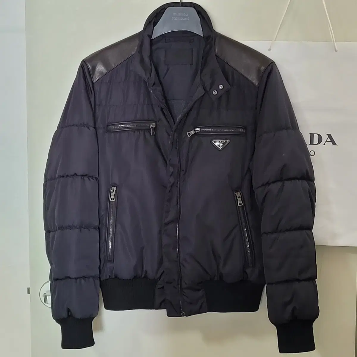 2006aw prada short nylon blouson XL Leather blouson jacket | Prada