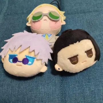 주술회전 회옥옥절 페이스 봉제 인형 키링 쵸피누이 푸치 3종 세트