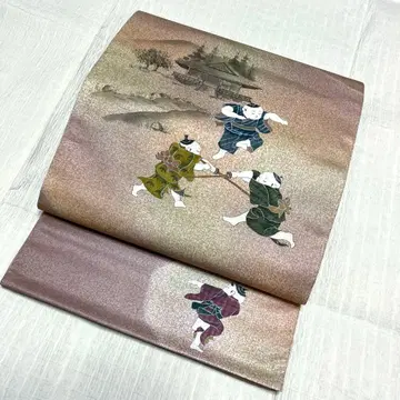 [새상품 순수 실크] 유메미네 작! 손그림 염색 블렌딩! 후쿠로 오비