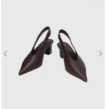 anuans 가죽 슬링백 펌프스 버건디