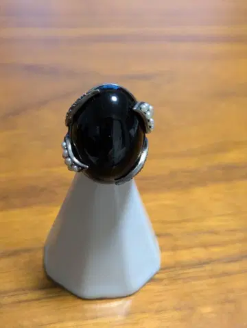 빈티지풍 타원형 블랙 오닉스 반지