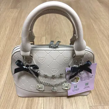 시마무라 마시로 아리스 모노그램 핸드백 핑크 베이지