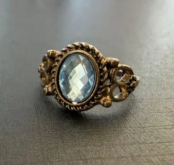 아쉬페프랑스 빈티지풍 블루스톤 금속제 반지 11호