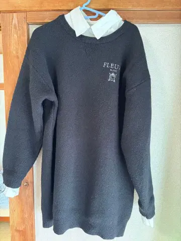 Chico 옷깃 탈부착 로고 자카드 원피스