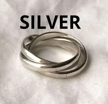 빈티지 3연 실버 반지 SILVER 트리니티 심플