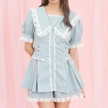 시크릿허니 셋업 스카이블루 양산형 지뢰계