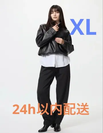 유니클로 드라이 맨투맨 커브 팬츠 블랙 XL