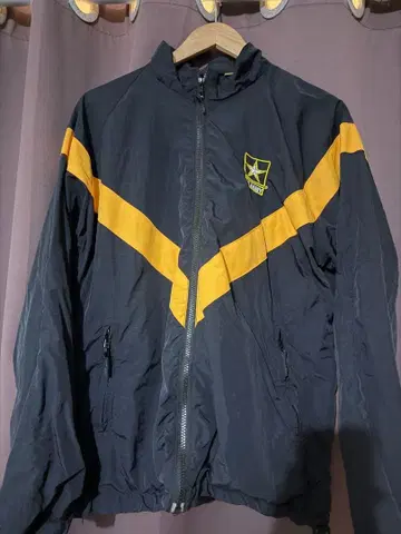 US ARMY 미군 실물 트레이닝 트랙 자켓 M 블랙 노랑