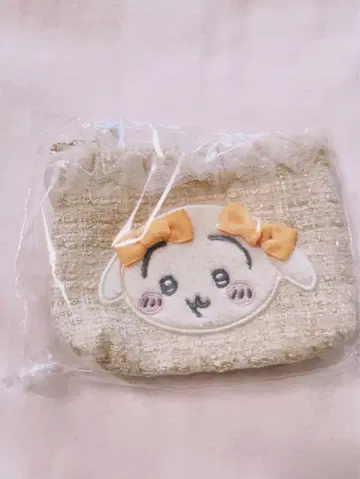 트위드 티슈 파우치 치이카와 (먼작귀) 리본 화장품 토끼