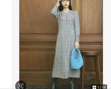 COCO DEAL 체크 긴팔 원피스