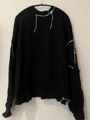 SUNSUN Waffle Black 와플 티셔츠 핸드 스티치