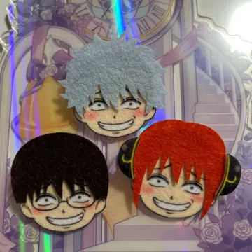 라스트 은혼 사카타 긴토키 시무라 신파치 카구라 3개 세트 펠트 배지