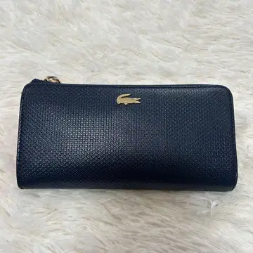 LACOSTE 장지갑 라운드 지퍼 바이컬러 네이비 x 레드 정품