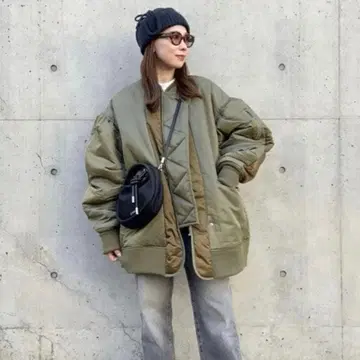 HeRIN.CYE A라인 바이컬러 MA1 자켓