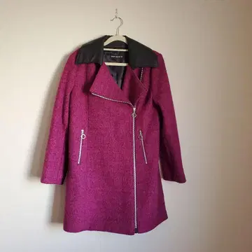 [ 새상품급 ] 마리콴트 울 코트 MARYQUANT 옷깃 인조 가죽