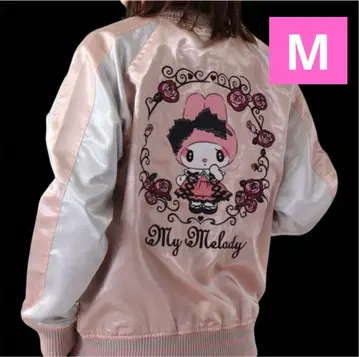 [ 새상품급 ] 마이멜로디 마이멜로 자수 스카잔 블루종 핑크 x 실버 M