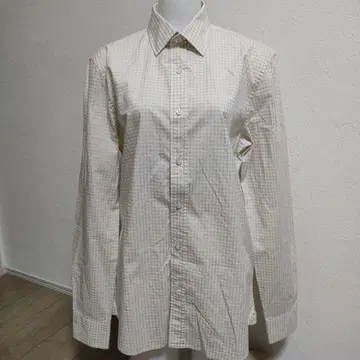 미사용 VICTORINOX 슬림핏 긴팔 셔츠 베이지 계열 체크