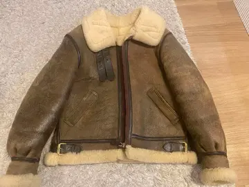 AVIREX 플라이트 자켓 B-3 천연 가죽 리얼 무스탕 38