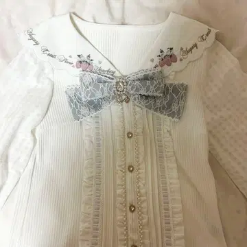 LIZLISA 리즈리사 딸기 블라우스 스카이블루