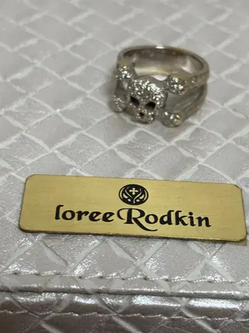 loreeRodkin K18WG 스컬 다이아몬드 반지 7인치