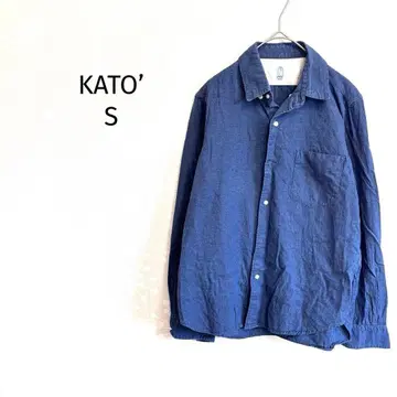 KATO (카토이료) 셔츠 인디고 블루 면 100% 가슴 포켓
