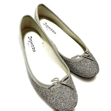 새상품급 repetto 실버 글리터 플랫슈즈 37