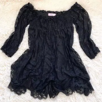 블랙 전체 레이스 기믹 버슬 미니 원피스 다크코어 y2k 그런지 갸루