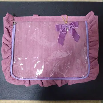 자카마트 A3 백참 포함 프릴 토트백 코듀로이