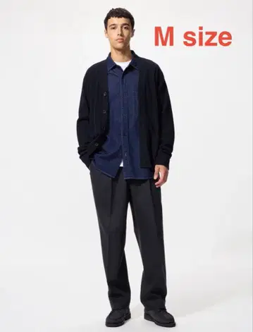 턱 와이드 팬츠/브러쉬드 저지 유럽 컬렉션 네이비 M