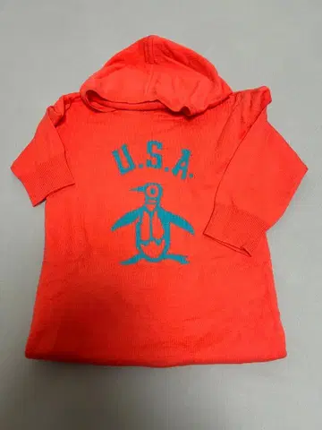 U.S.A. 펭귄 프린트 후드 부착 트레이닝복