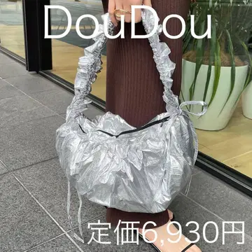 DouDou 드두 프릴 핸들 턱 숄더 백 실버