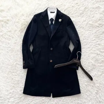 [새상품급] LARDINI 네이비 헤링본 체스터 코트 사이즈 46