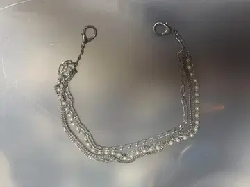 빈티지 실버 펄 지갑 체인